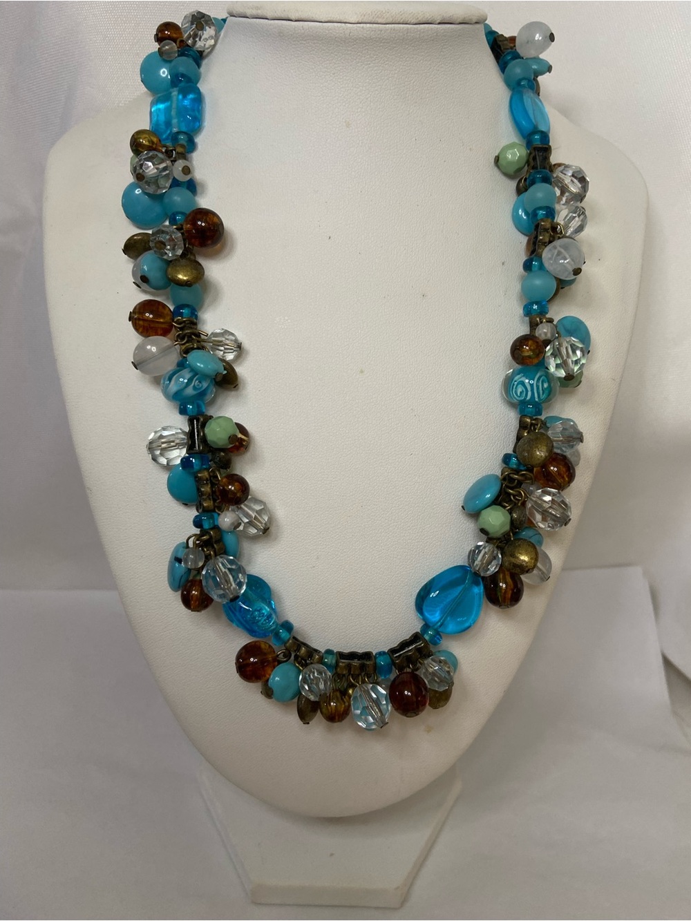 Gorgeous Sparkling Glass and Metal Beads And Charms Blue Amber Green Colors